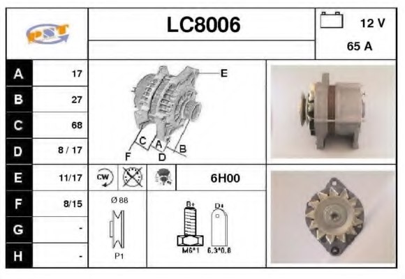 SNRA LC8006 Alternator